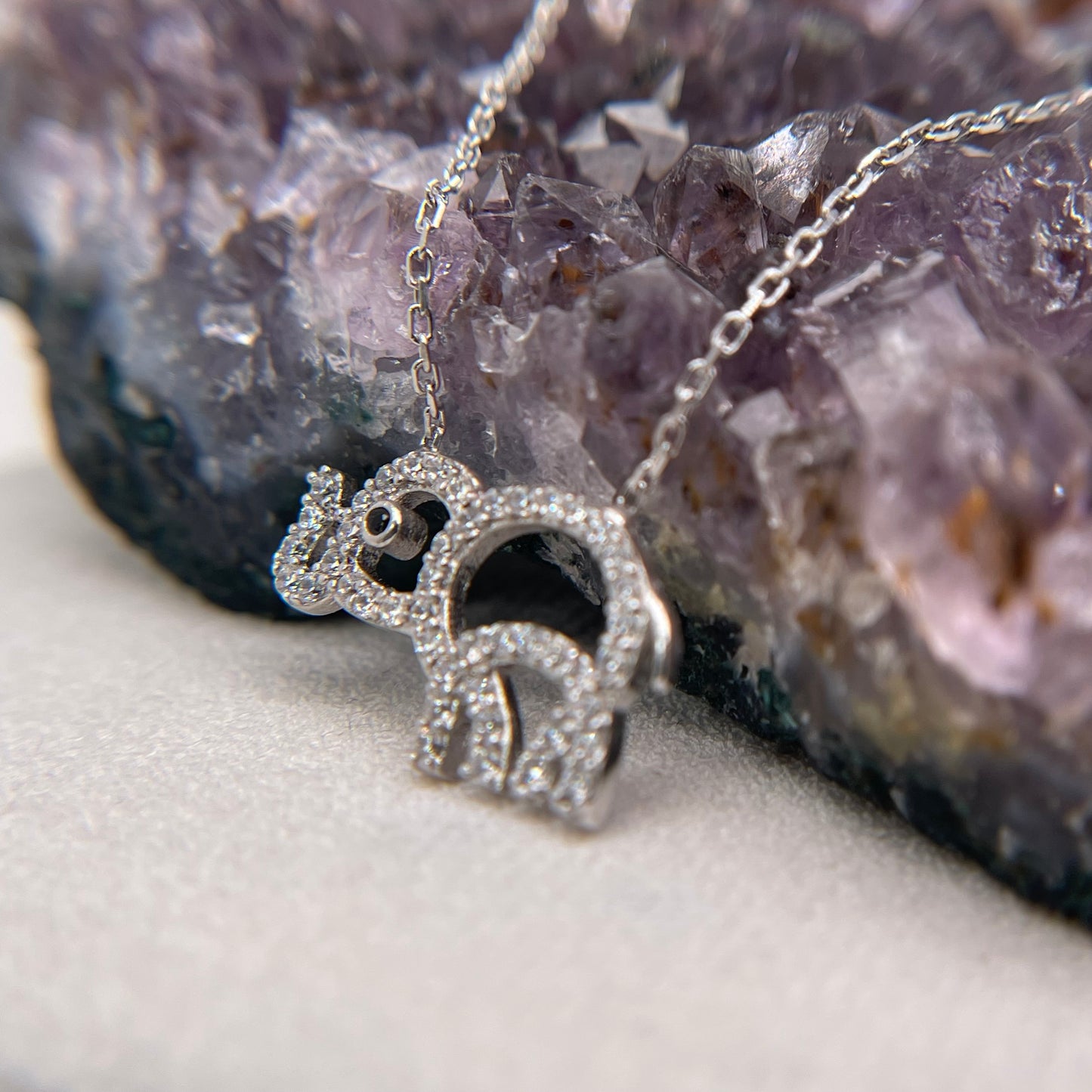 Elephant Silver Necklace 925 Sterling Silver Elephant Necklace