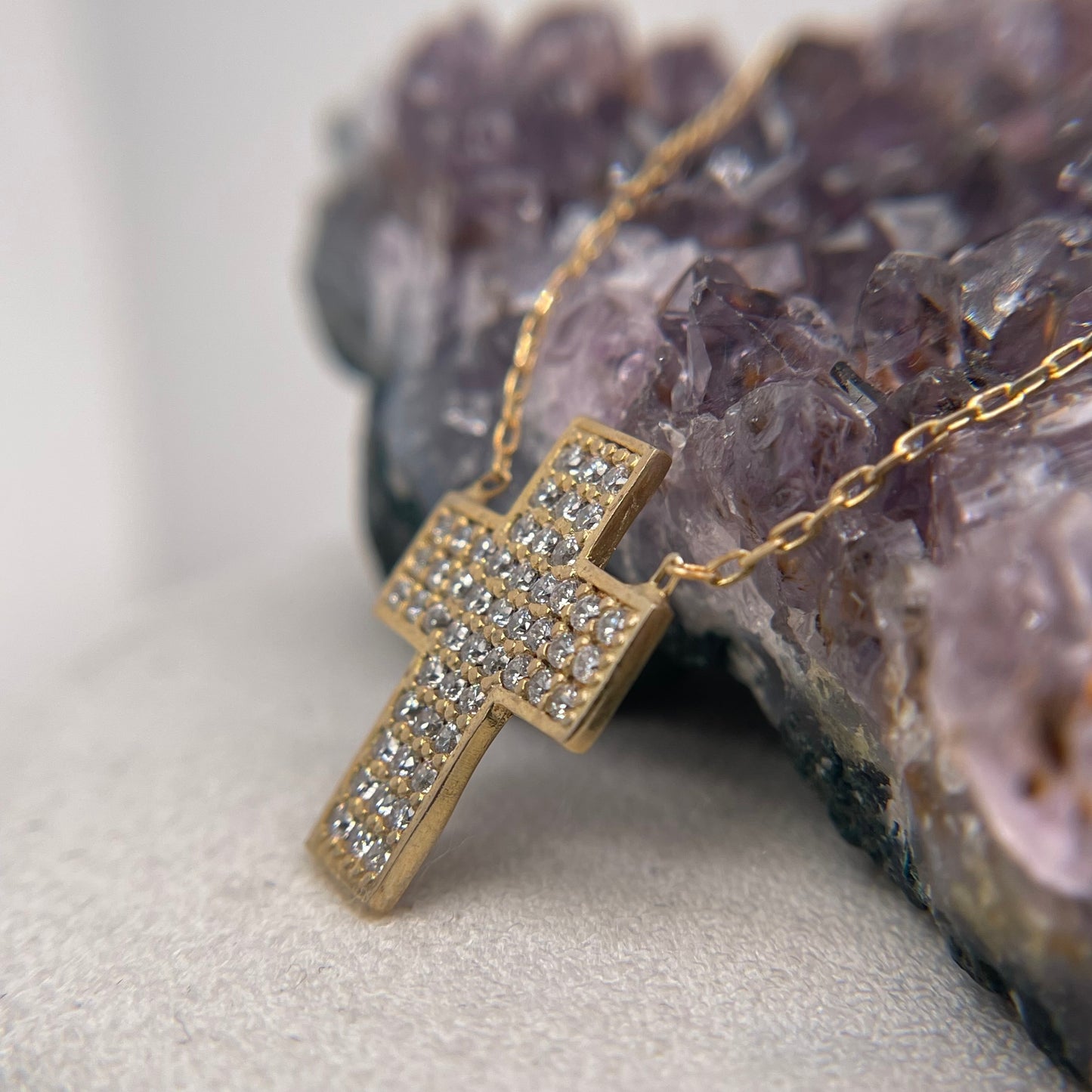 Yellow Gold Plated Cross Silver Pendant 925 Sterling Silver Cross Necklace 14.5x18mm