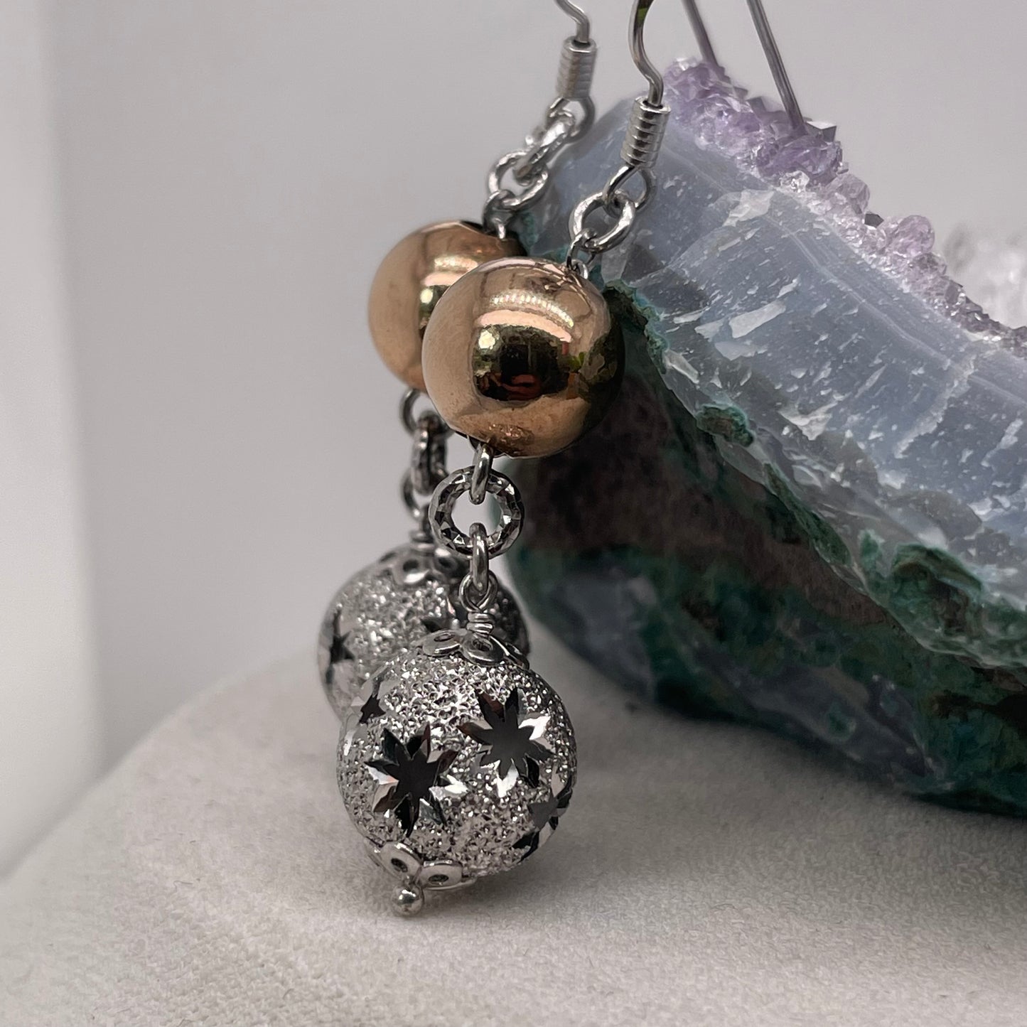 925 Sterling Silver Hippie Earrings Dangle Earrings 12x44mm