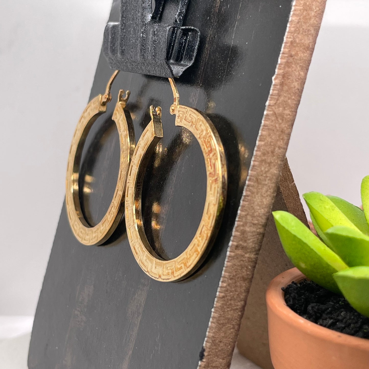 Yellow Gold Plated Silver Earrings 925 Sterling Silver Earring 34.50x34.50mm