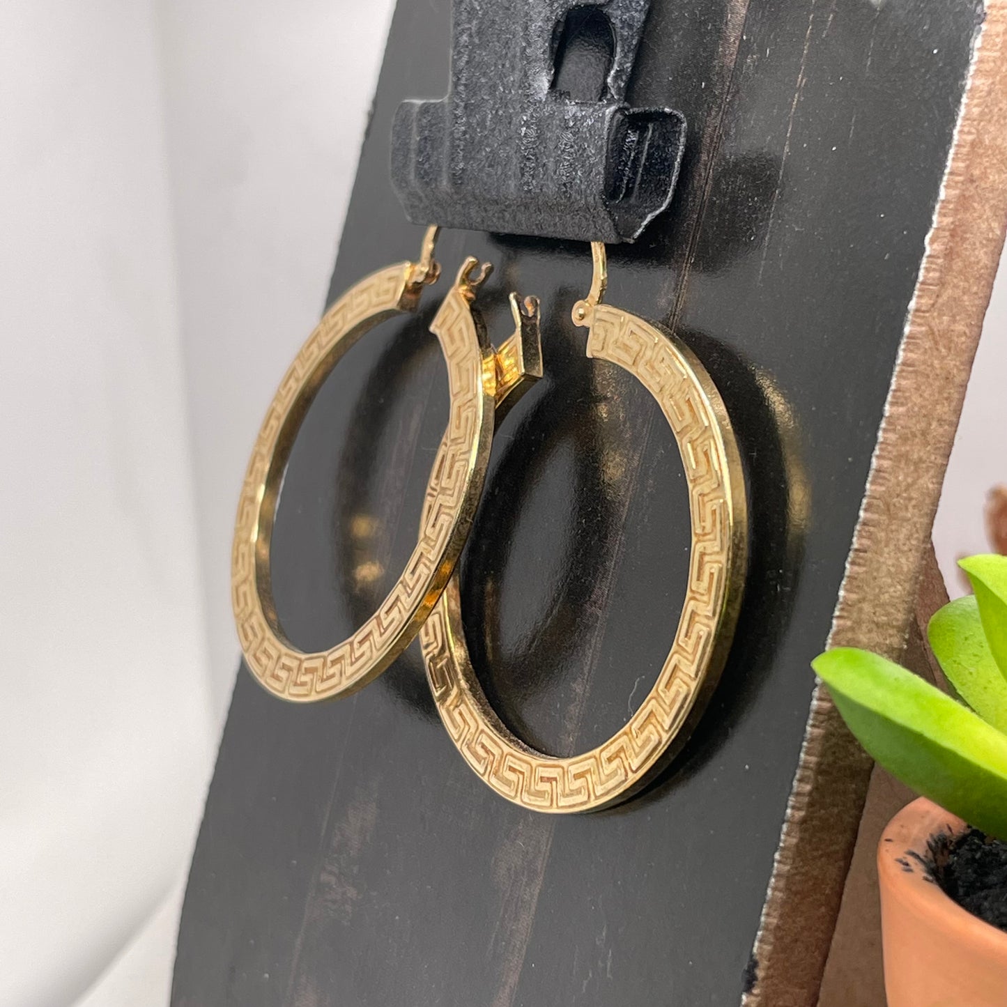 Yellow Gold Plated Silver Earrings 925 Sterling Silver Earring 38.50x38.50mm