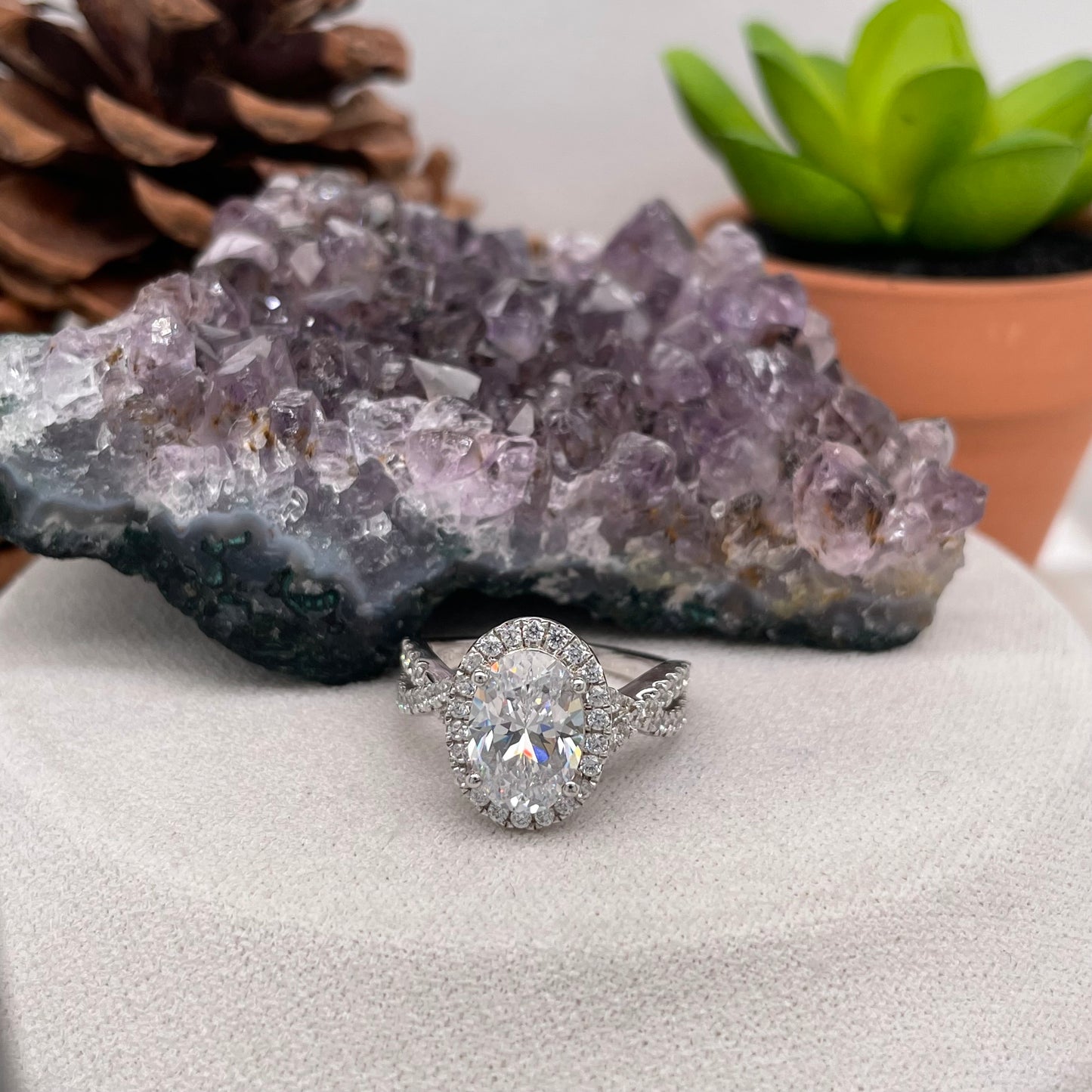 0.54 Carat Oval Brilliant Engagement Ring CENTER STONE Is NOT Included