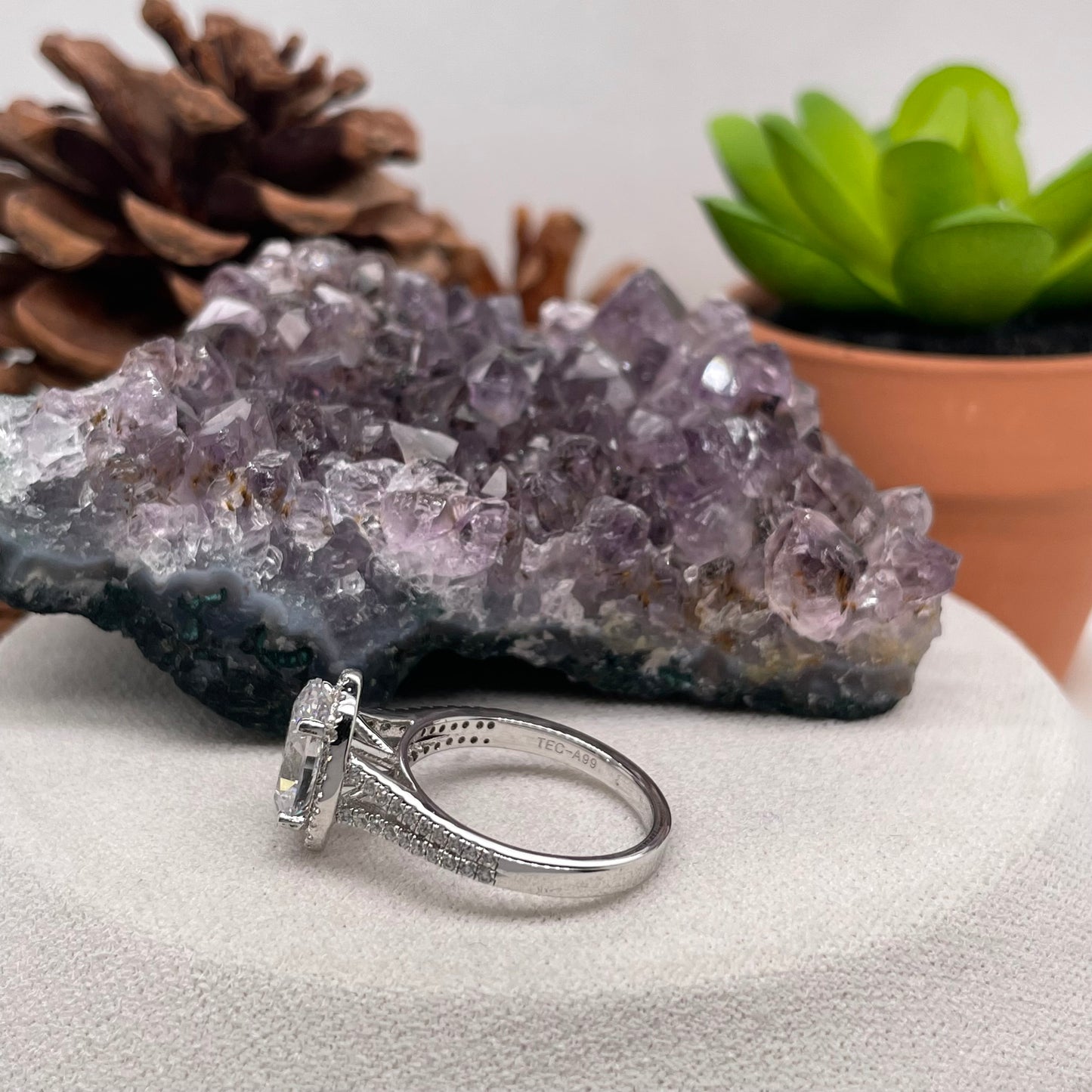 0.26 Carat Oval Brilliant Engagement Ring CENTER STONE Is NOT Included