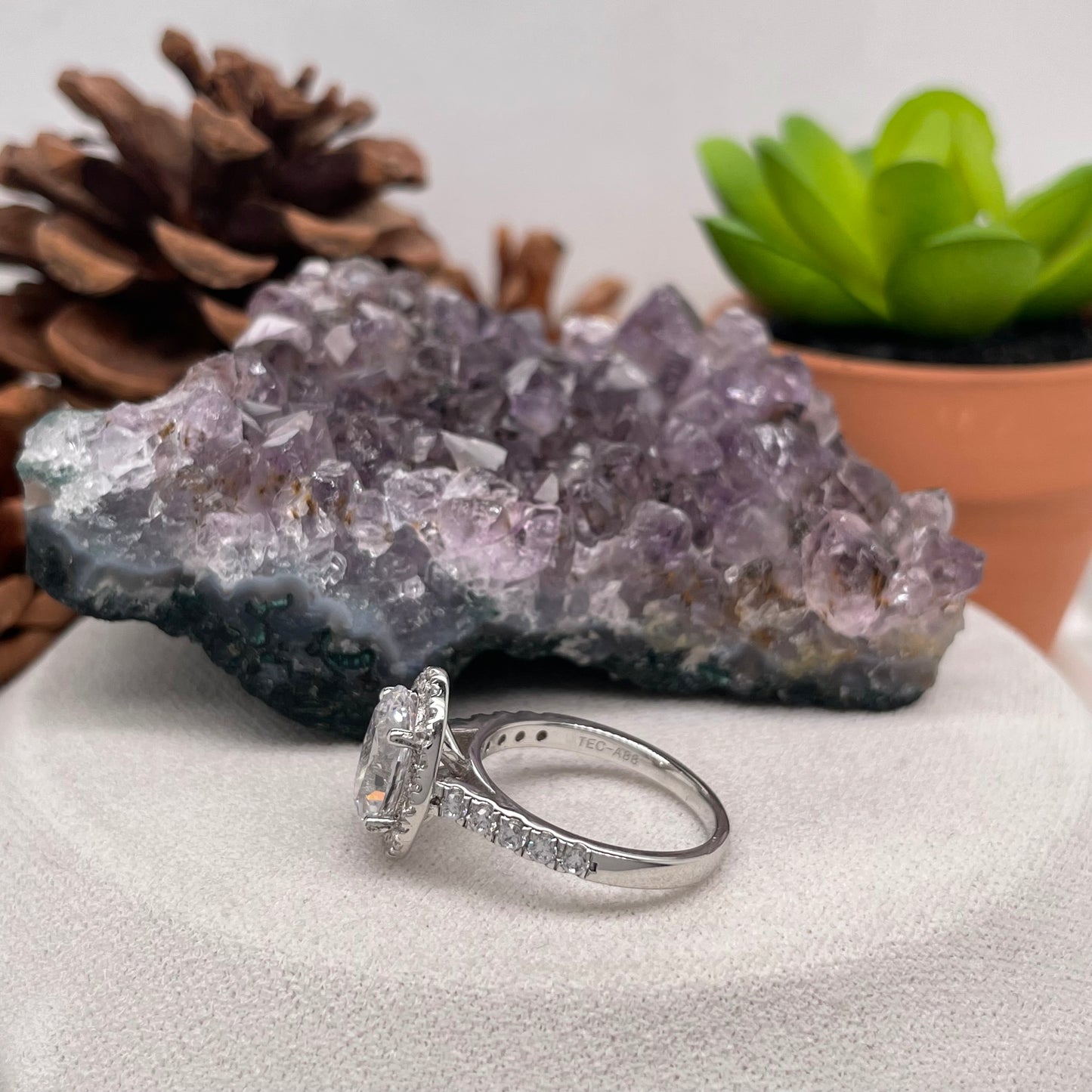 0.48 Carat Oval Brilliant Engagement Ring CENTER STONE Is NOT Included