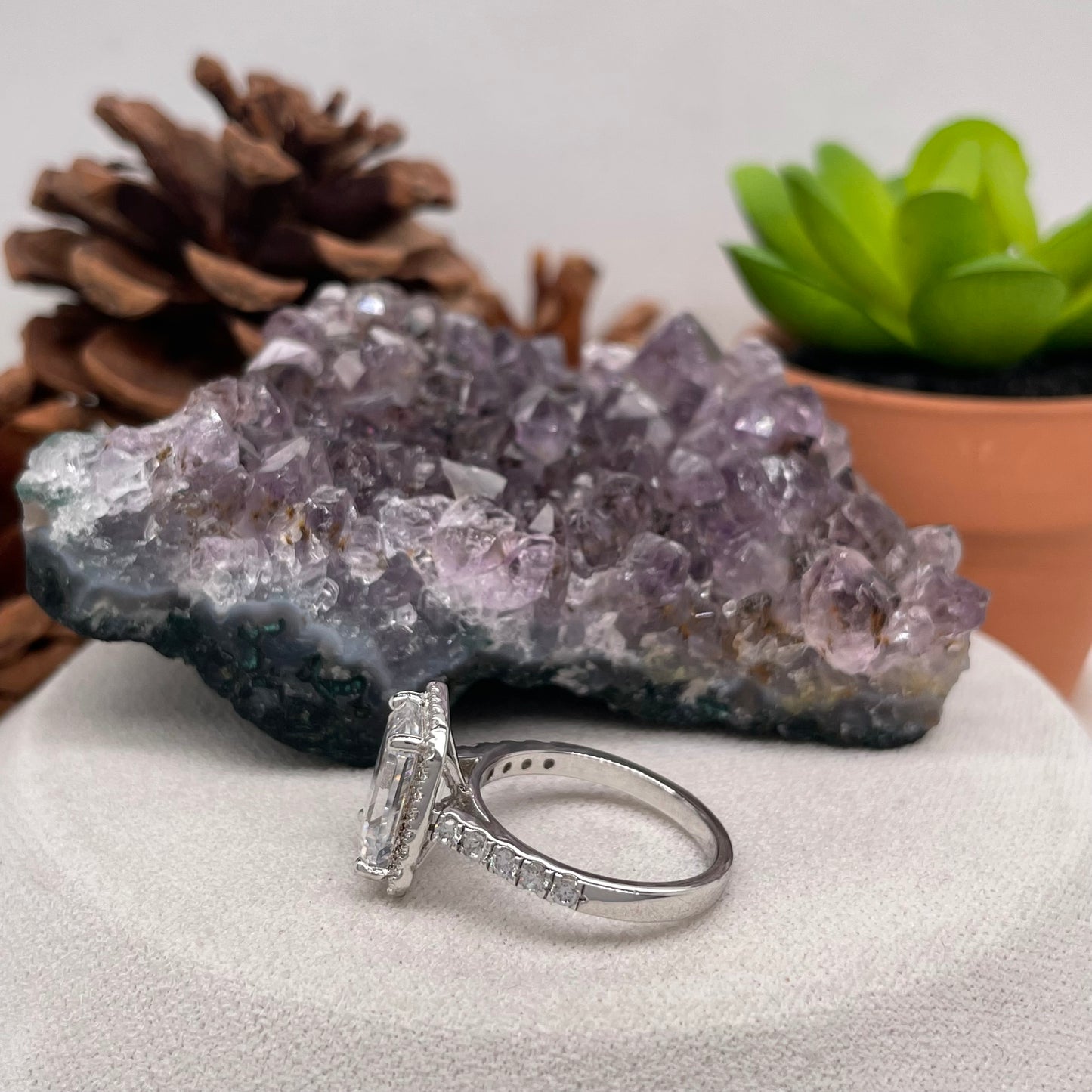 0.51 Carat Emerald Shape Brilliant Engagement Ring CENTER STONE Is NOT Included