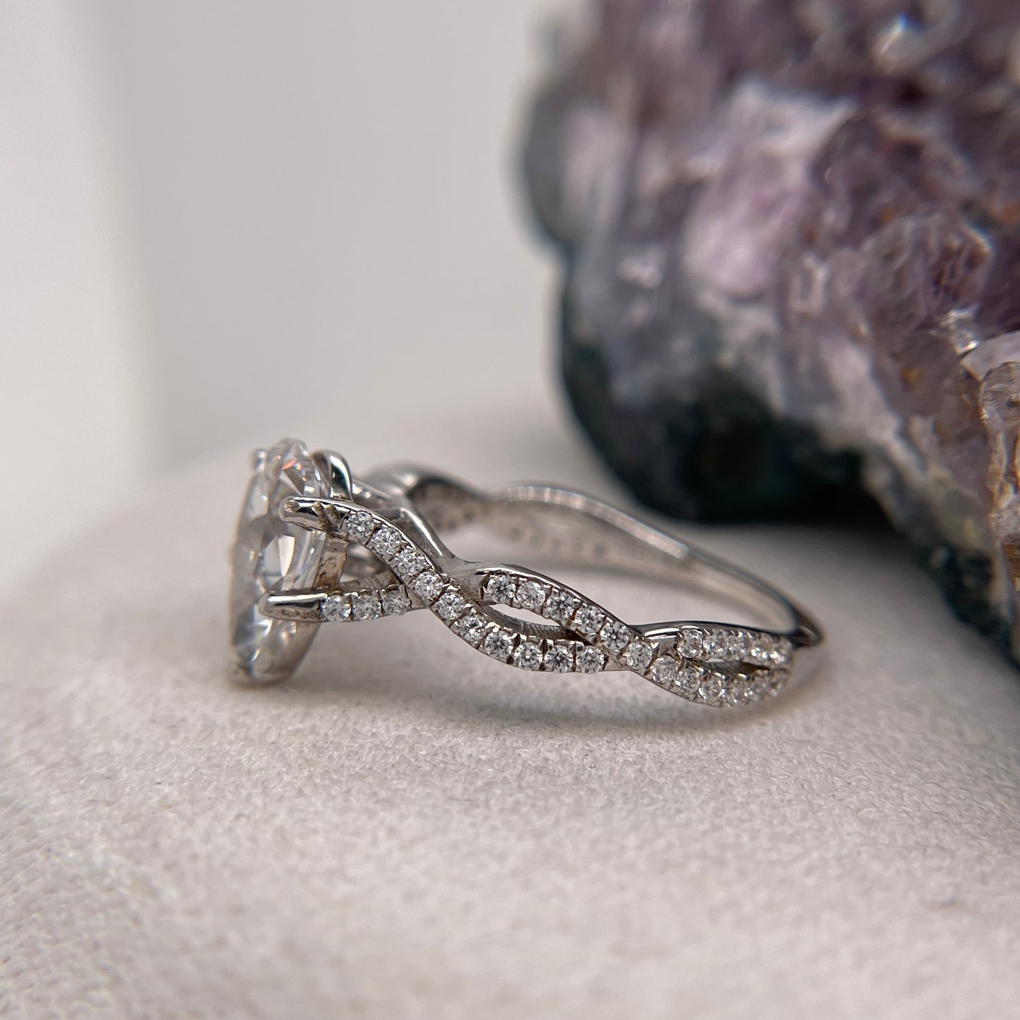 0.24 Carat Pear Shape Brilliant Engagement Ring CENTER STONE Is NOT Included