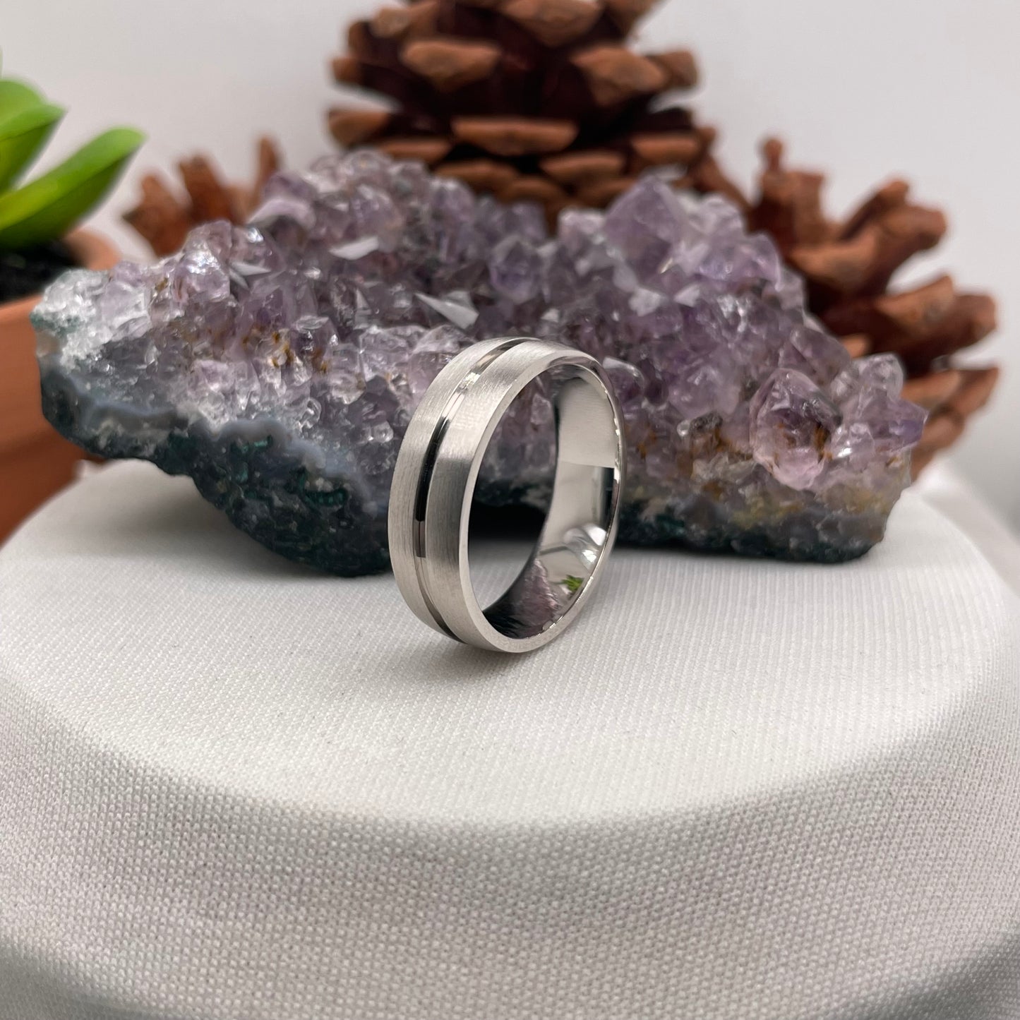 Mens Wedding Band Engagement Ring Comfort Wedding Band #4128