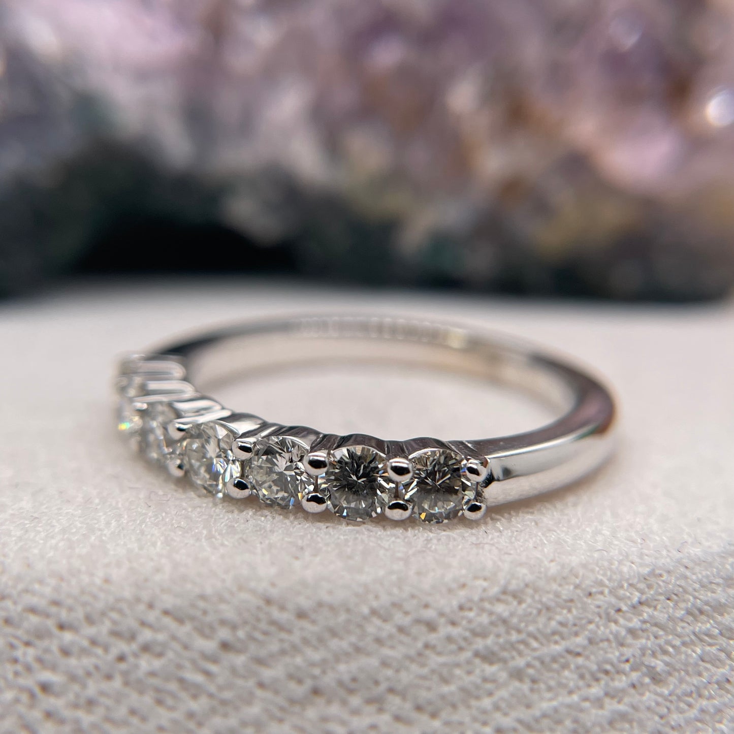 14K White Gold Ring with Diamond
