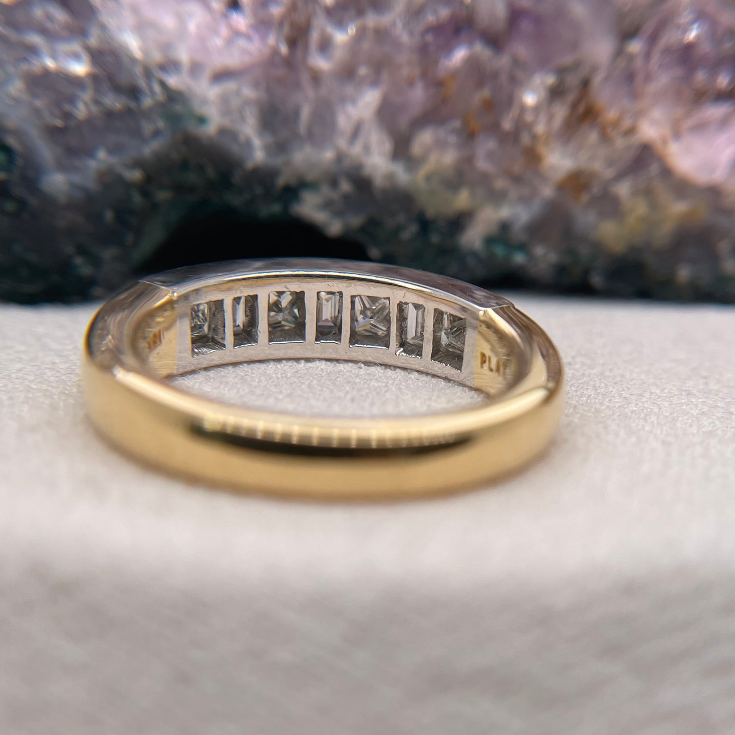 18K Yellow Gold with Platinum Ring