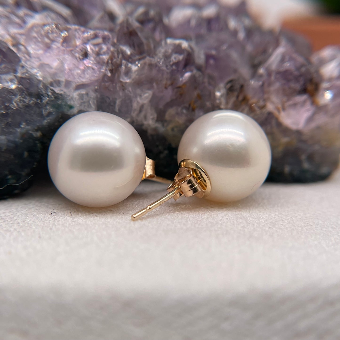 14K Yellow Gold Akoya Pearl Earrings