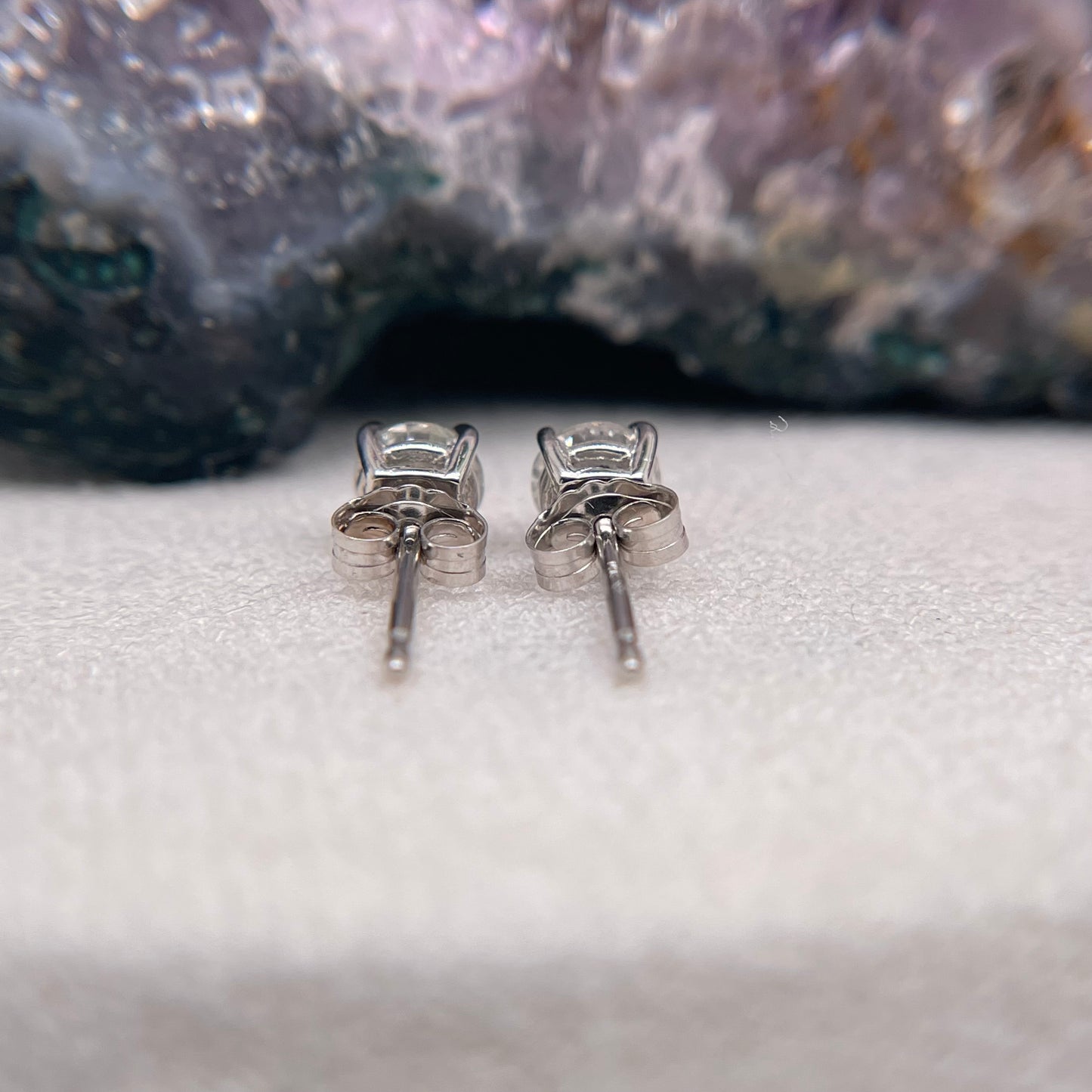 14K White Gold Diamond Earrings