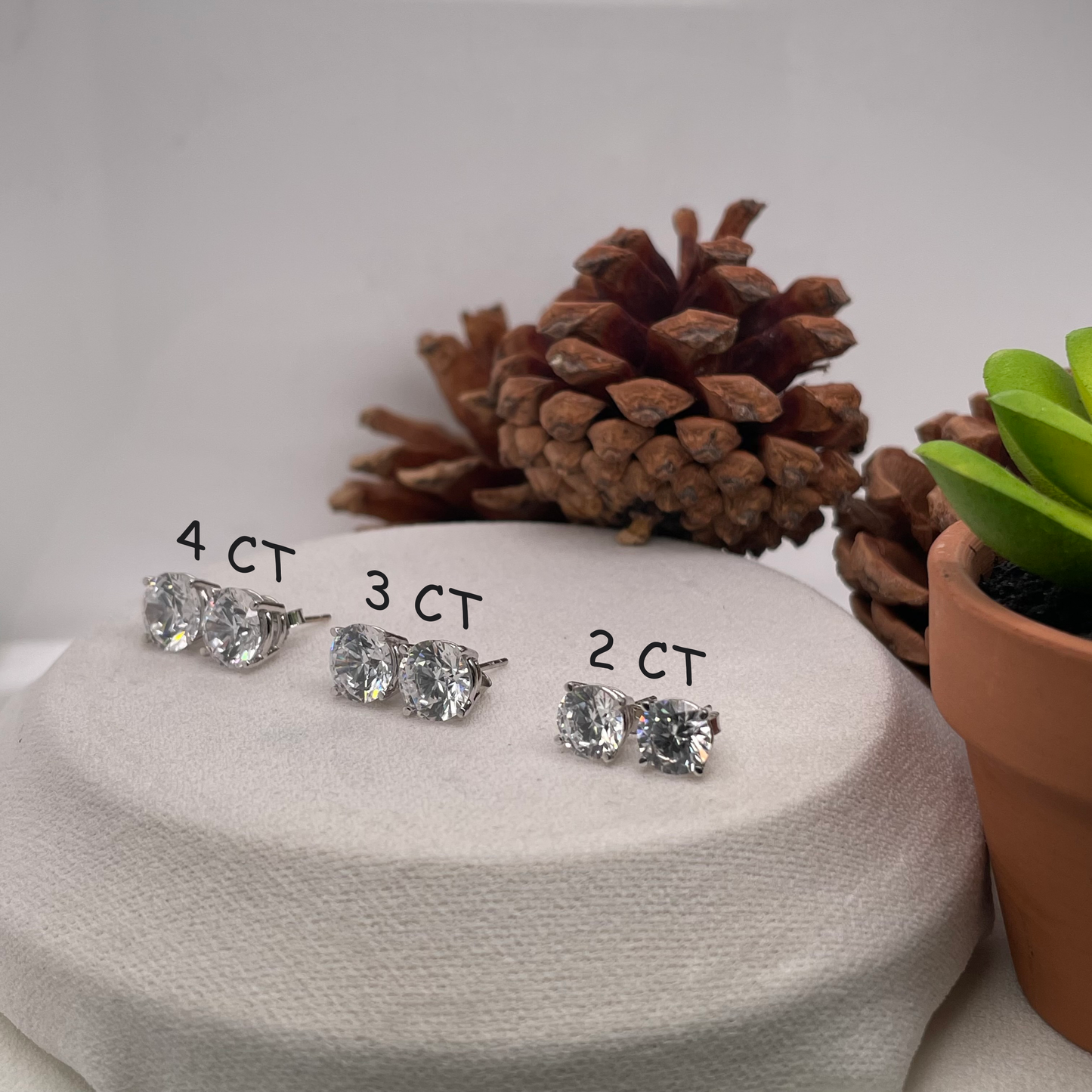 14K White Gold Cubic Zirconia Earrings
