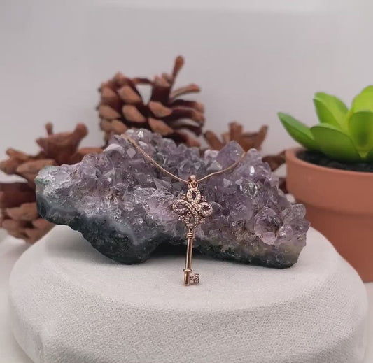 10K Rose Gold Pendant with Diamond