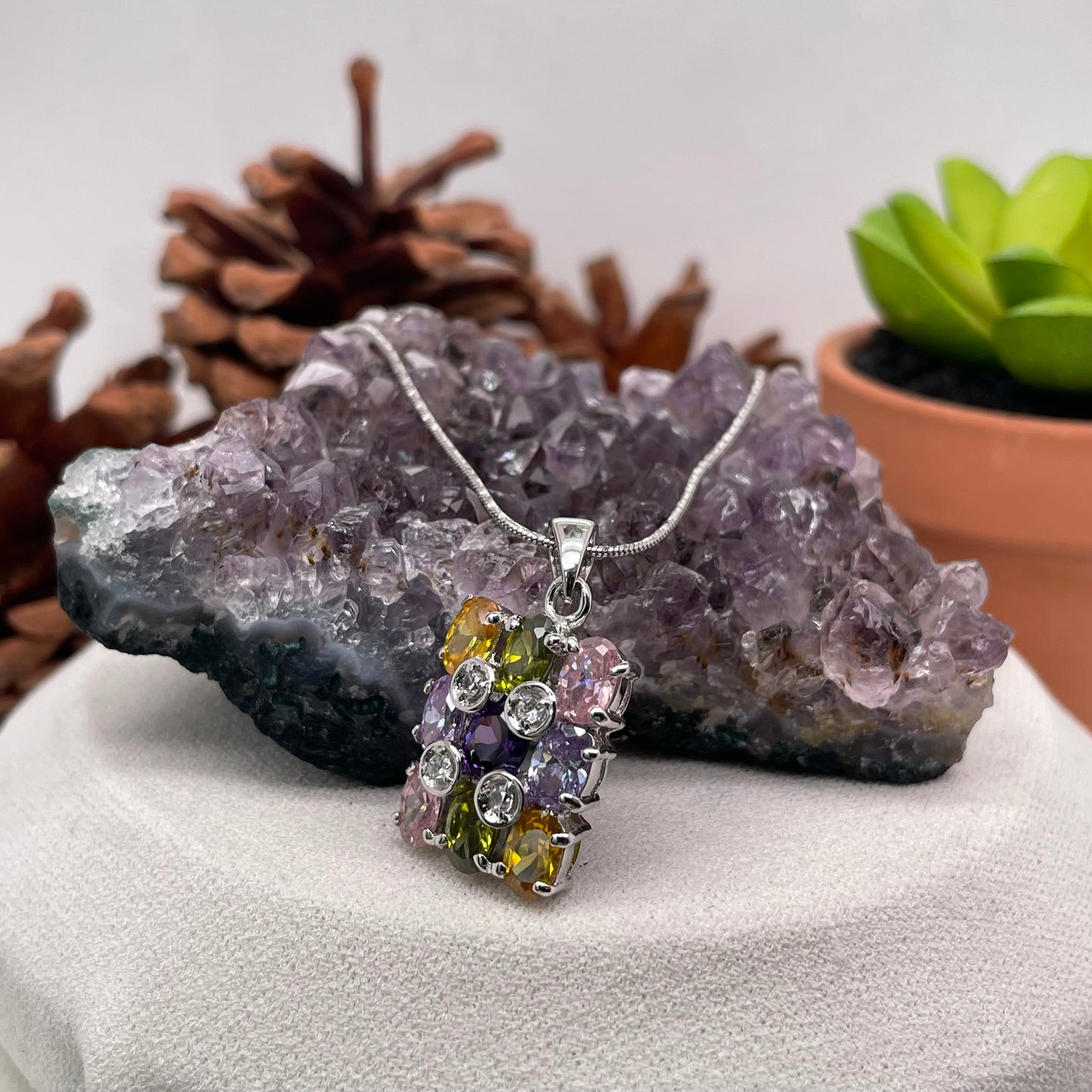 925 Sterling Silver Colorful Pendant