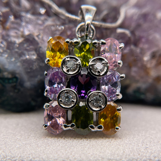 925 Sterling Silver Colorful Pendant