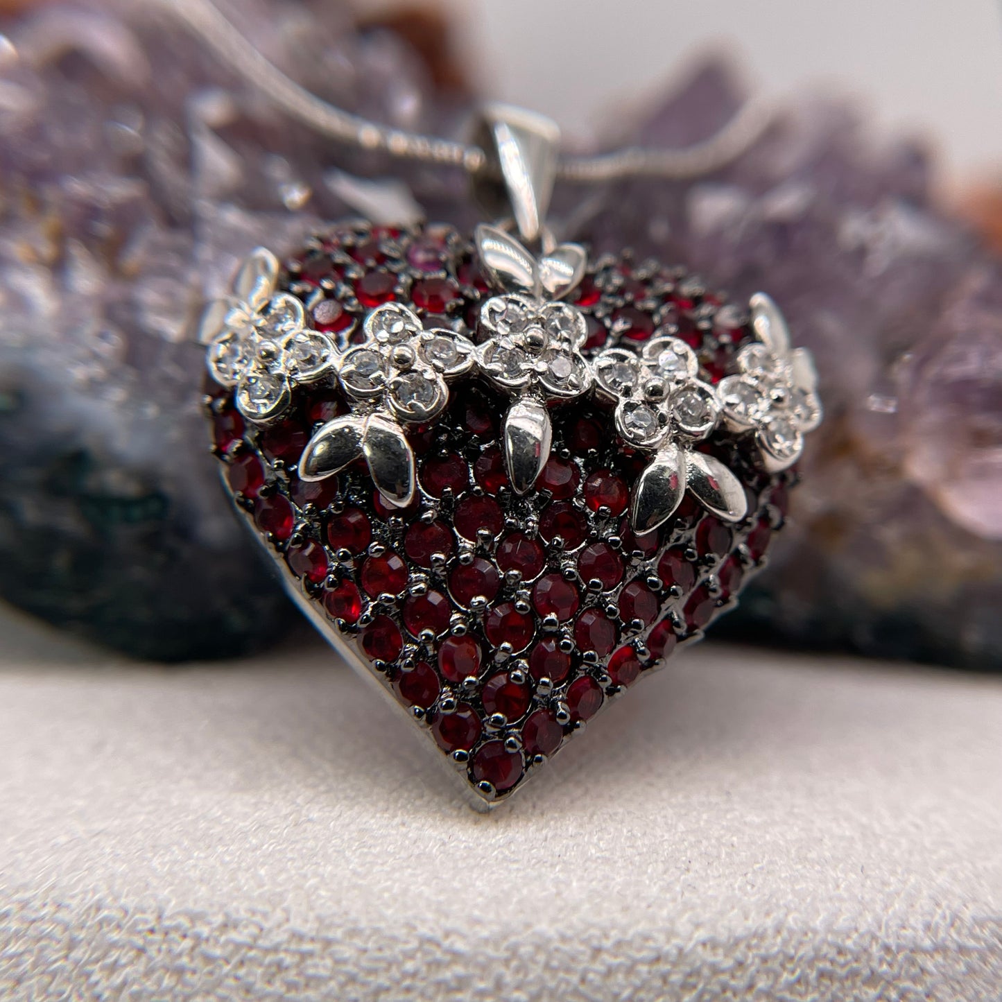 925 Sterling Silver Red Heart Pendant