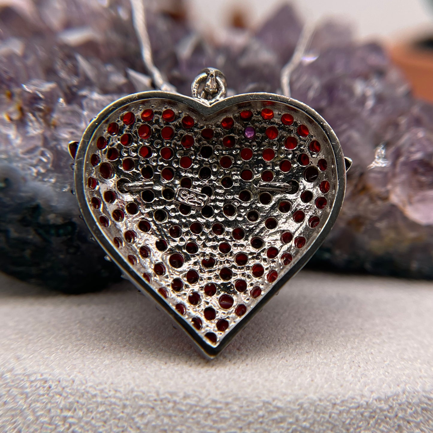925 Sterling Silver Red Heart Pendant