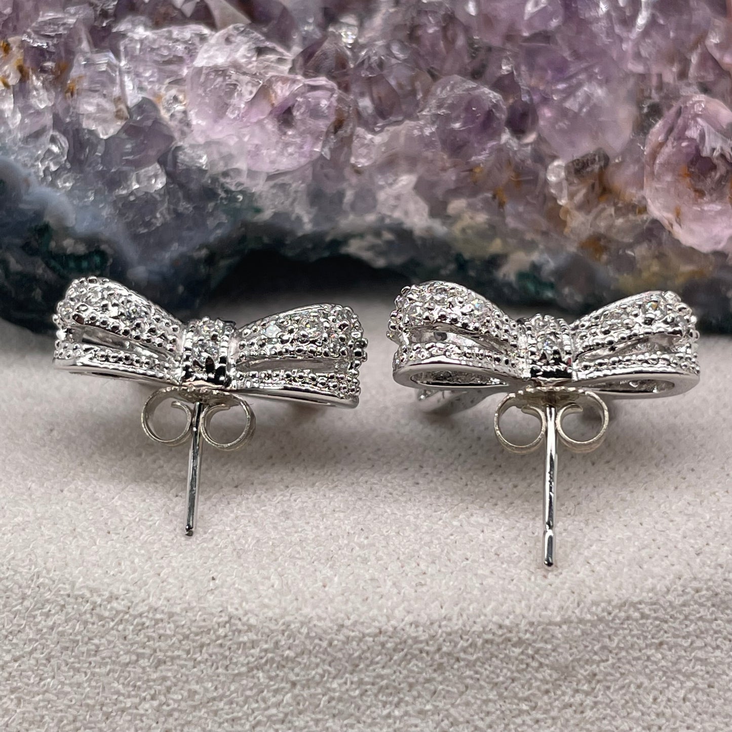 925 Sterling Silver Ribbon Stud Earrings