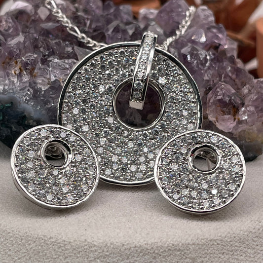 925 Sterling Silver Pendant and Earrings Set