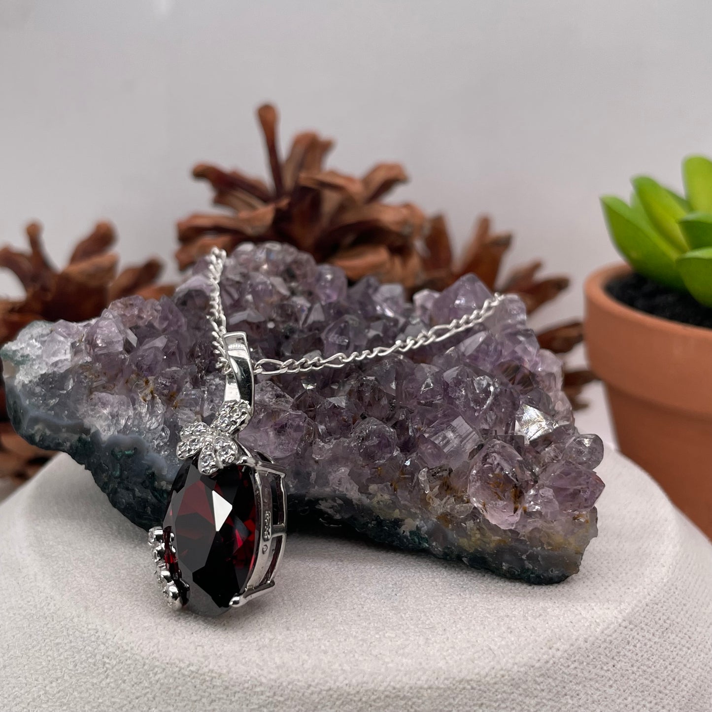 925 Sterling Silver Colorstone Necklace