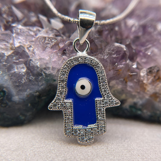 Hamsa Silver Pendant 925 Sterling Silver Hamsa Necklace