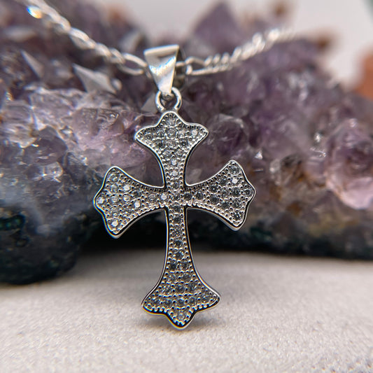 Cross Silver Pendant 925 Sterling Silver Cross Necklace
