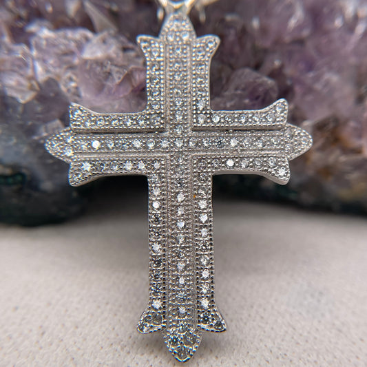 Cross Silver Pendant 925 Sterling Silver Cross Necklace