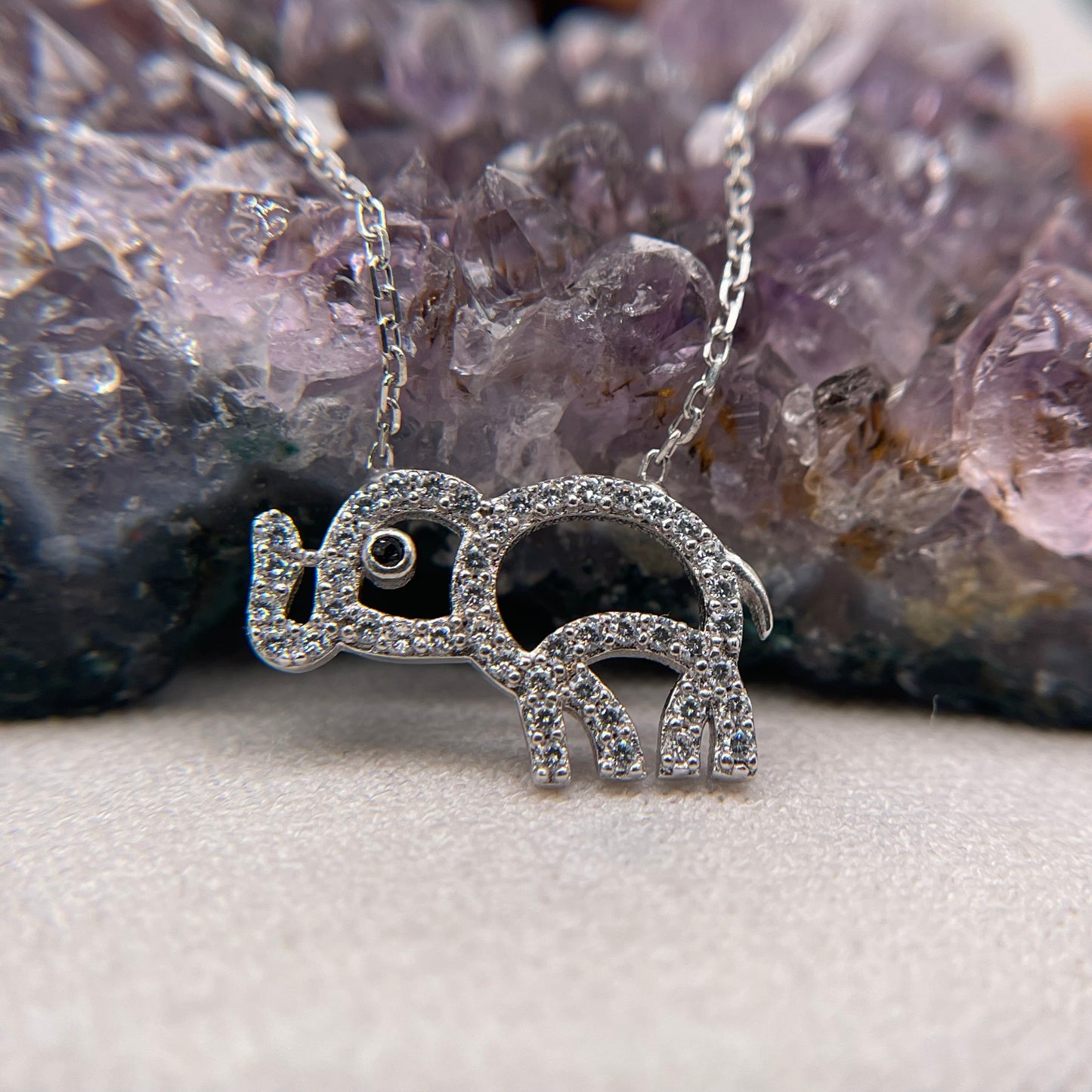 Elephant Silver Necklace 925 Sterling Silver Elephant Necklace