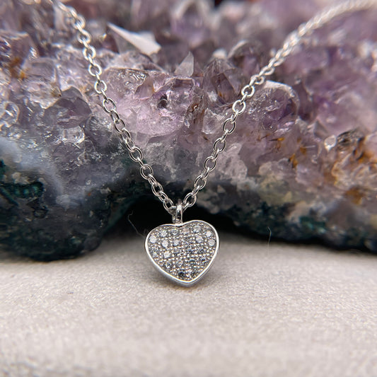 Minimalist Heart Silver Pendant 925 Sterling Silver Minimalist Heart Necklace 7x7