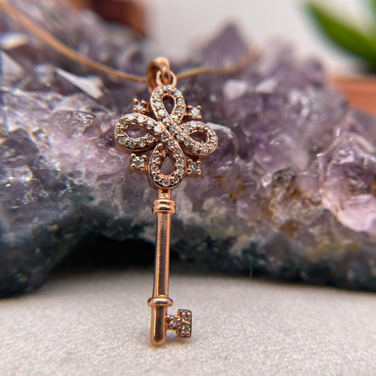 10K Rose Gold Pendant with Diamond