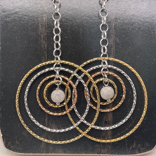 925 Sterling Silver Hippie Earrings Dangle Earrings 38x38mm