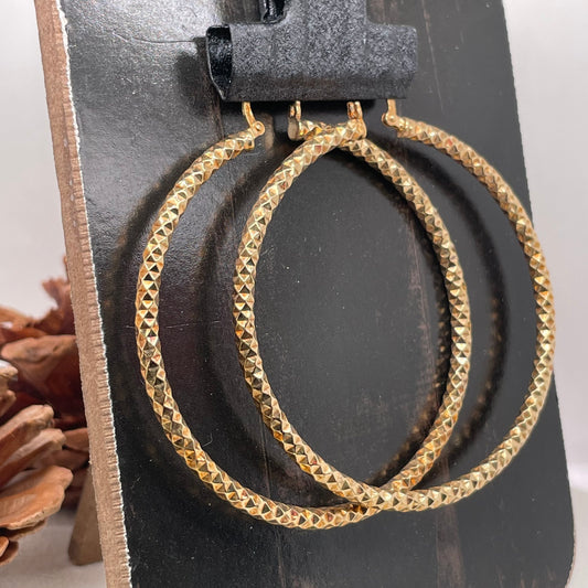 Yellow Gold Plated Silver Earrings 925 Sterling Silver Earring 56x56mm