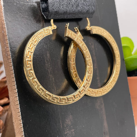 Yellow Gold Plated Silver Earrings 925 Sterling Silver Earring 38.50x38.50mm