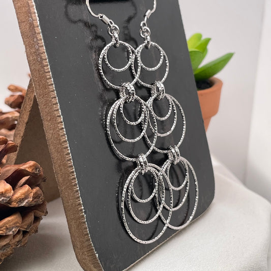 925 Sterling Silver Hippie Earrings Dangle Earrings 45x49mm