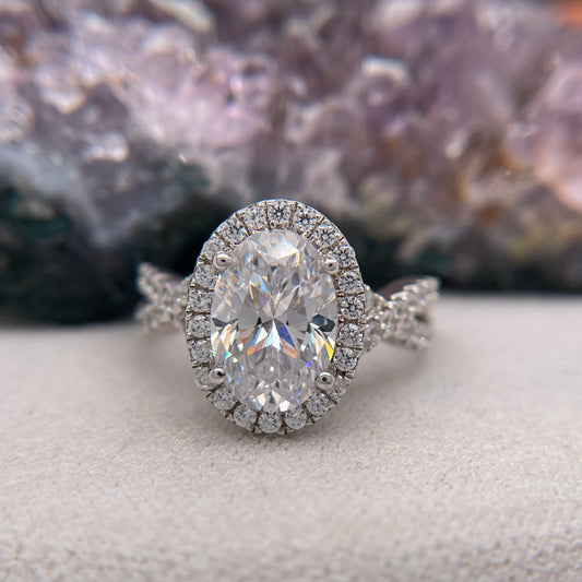 0.54 Carat Oval Brilliant Engagement Ring CENTER STONE Is NOT Included