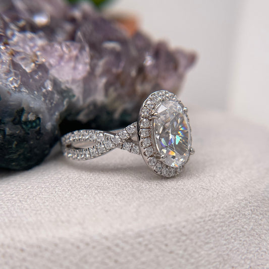 0.54 Carat Oval Brilliant Engagement Ring CENTER STONE Is NOT Included