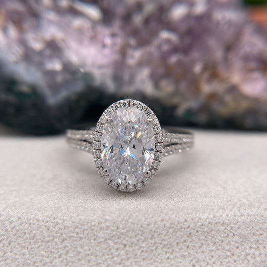 0.26 Carat Oval Brilliant Engagement Ring CENTER STONE Is NOT Included