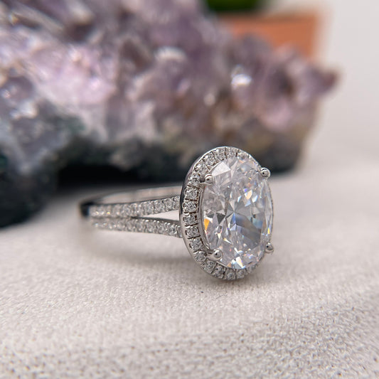 0.26 Carat Oval Brilliant Engagement Ring CENTER STONE Is NOT Included