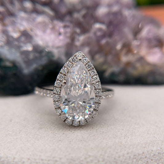 0.38 Carat Pear Shape Brilliant Engagement Ring CENTER STONE Is NOT Included