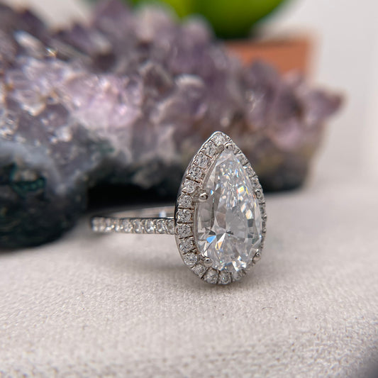0.38 Carat Pear Shape Brilliant Engagement Ring CENTER STONE Is NOT Included