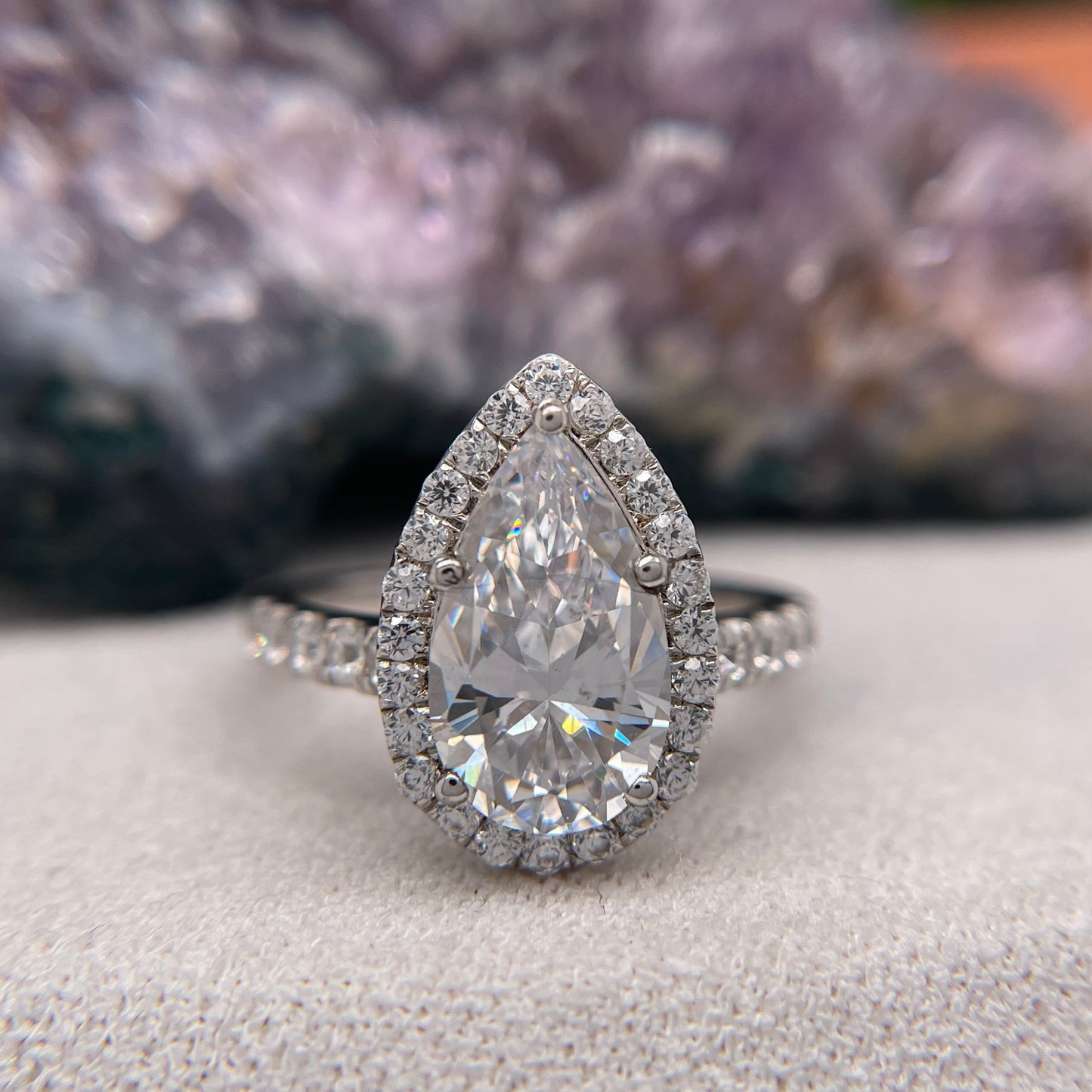 0.50 Carat Pear Shape Brilliant Engagement Ring CENTER STONE Is NOT Included