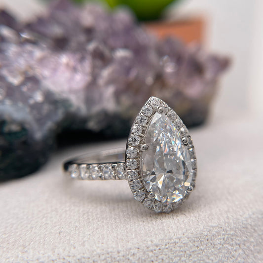 0.50 Carat Pear Shape Brilliant Engagement Ring CENTER STONE Is NOT Included