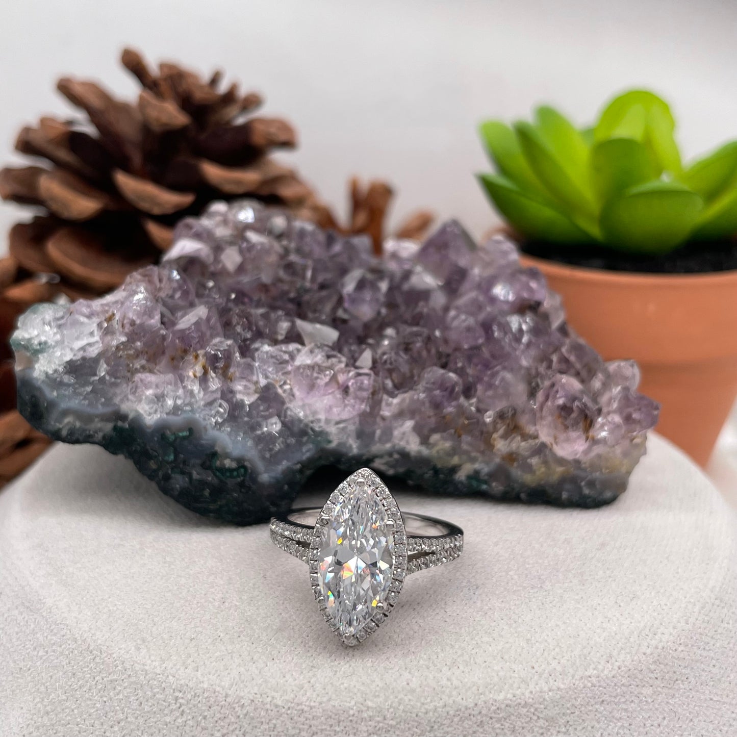 0.54 Carat Pear Shape Brilliant Engagement Ring CENTER STONE Is NOT Included