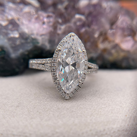 0.54 Carat Pear Shape Brilliant Engagement Ring CENTER STONE Is NOT Included