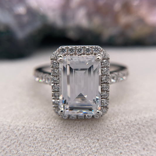 0.51 Carat Emerald Shape Brilliant Engagement Ring CENTER STONE Is NOT Included