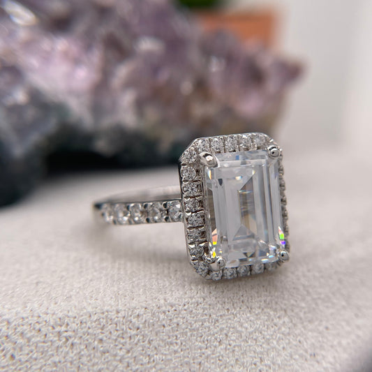 0.51 Carat Emerald Shape Brilliant Engagement Ring CENTER STONE Is NOT Included
