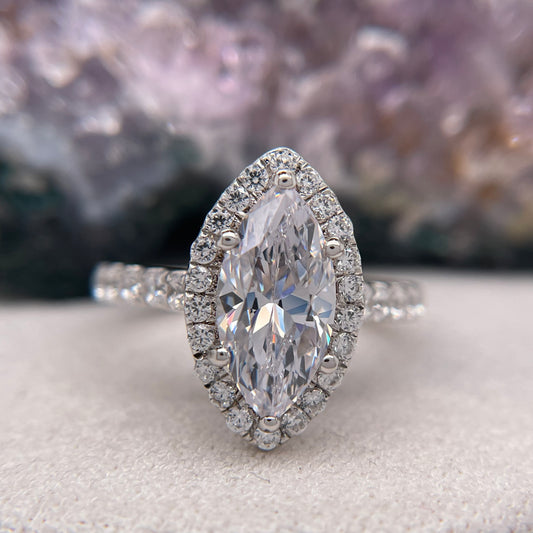 0.48 Carat Pear Shape Brilliant Engagement Ring CENTER STONE Is NOT Included