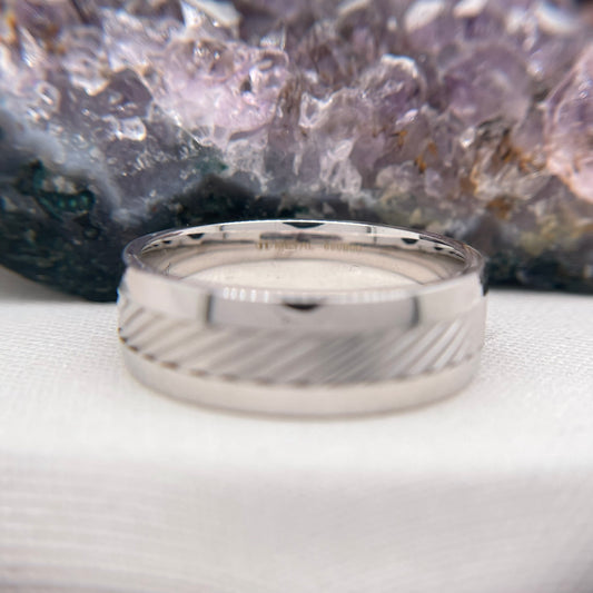 Mens Wedding Band Engagement Ring Comfort Wedding Band #4110