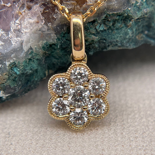 14K Yellow Gold Pendant with Diamond