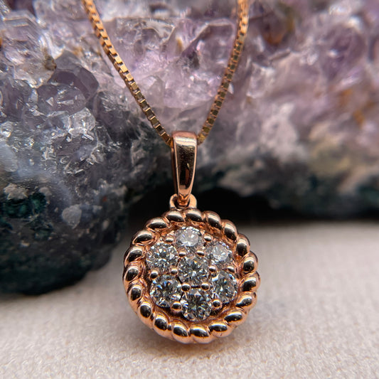 14K Rose Gold Pendant with Diamond